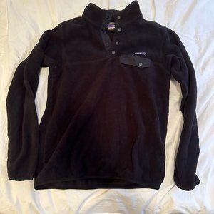 Patagonia Synchilla Snap T Fleece Pullover Black Size Medium
